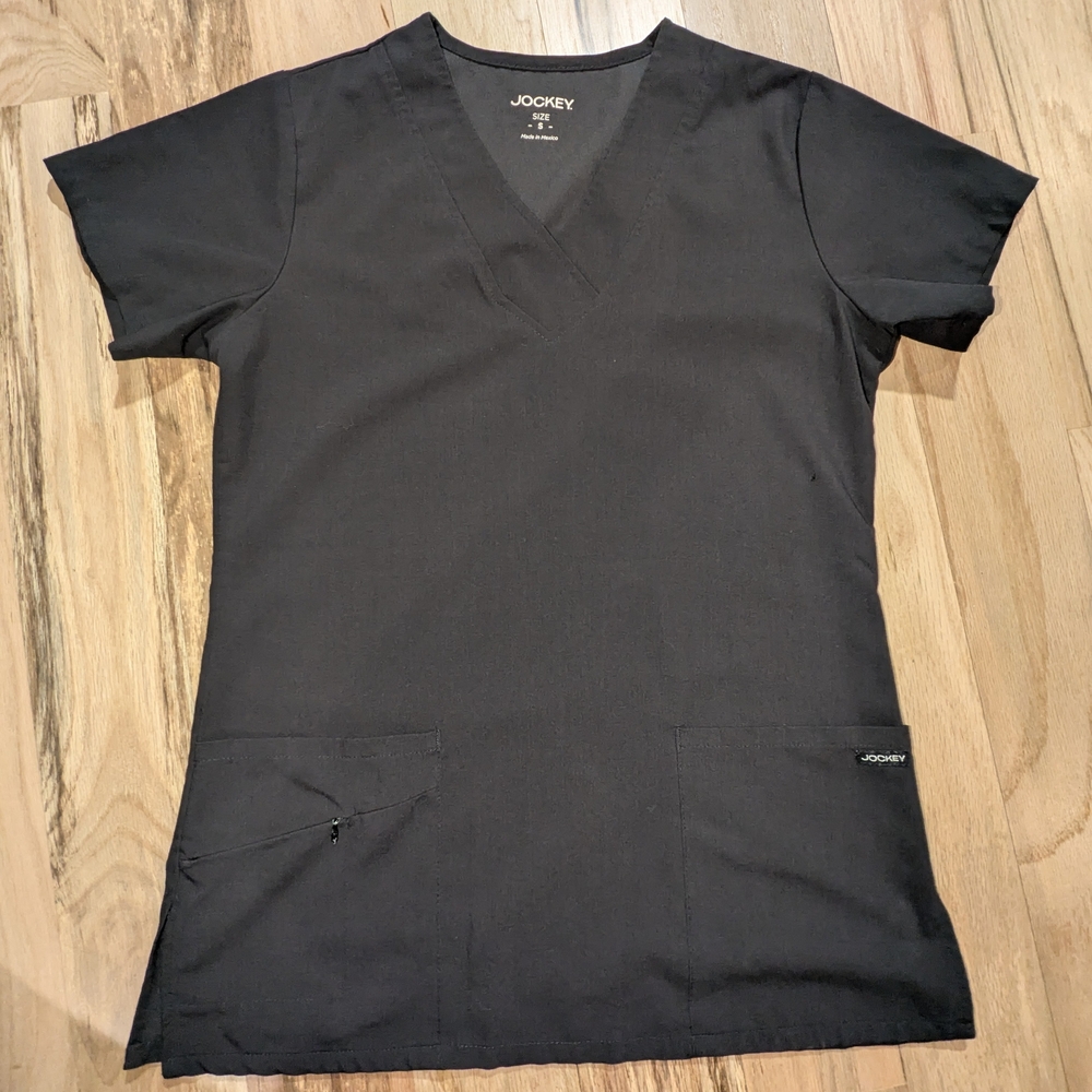 Jockey Women's V-Neck Black Stretch Scrub Top
